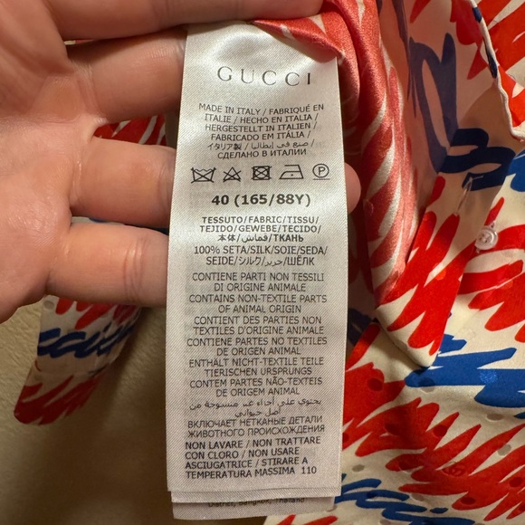 New Authentic Gucci GG Logo Silk Button Shirt and Bikini Top Size 40 / US M - Picture 11 of 13